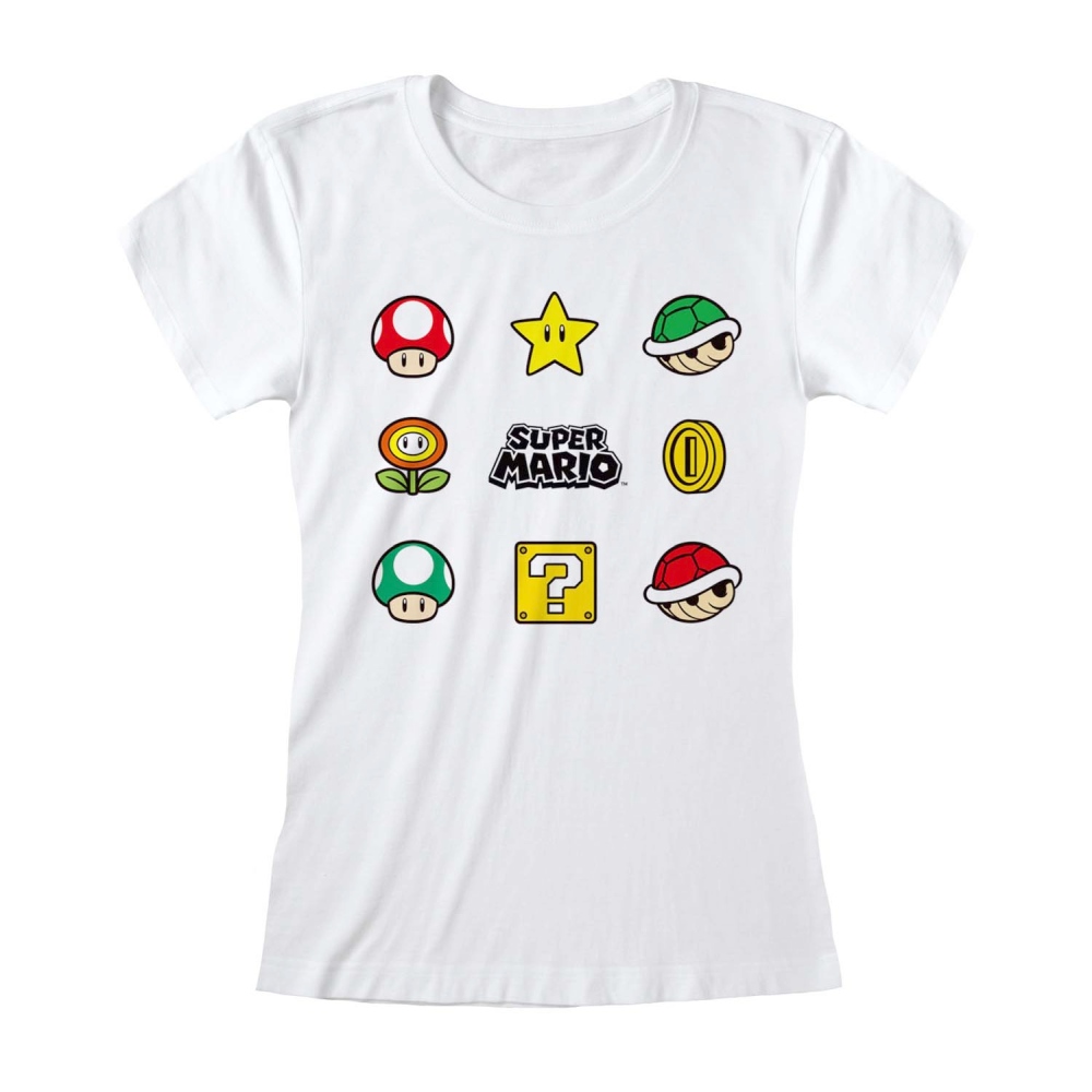 Nintendo Super Mario - Items Damen T-Shirt - Weiß
